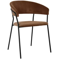 Armlehnstuhl Belle Cord Braun (2/Set)