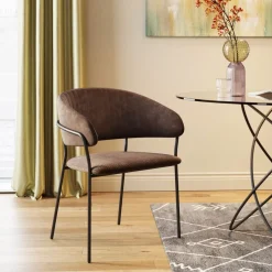 Armlehnstuhl Belle Cord Braun (2/Set)