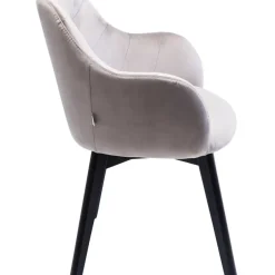 Armlehnstuhl Black Lady Velvet Grau