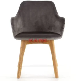 Armlehnstuhl Lady Velvet Grau