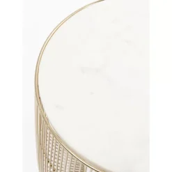 Beistelltisch Beam Weiss Marmor Messing O32Cm