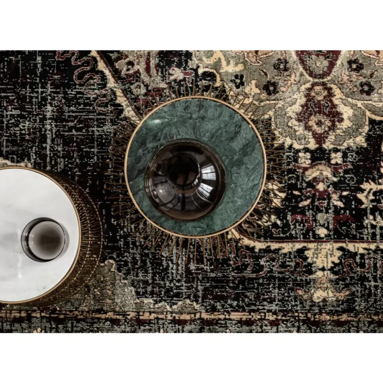 Beistelltisch Beam Weiss Marmor Messing O32Cm