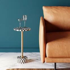 Beistelltisch Domero Star Braun Weis O25Cm