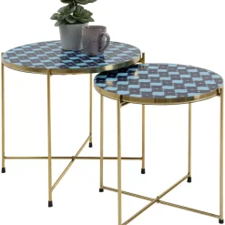 Beistelltisch Priya Blau (2/Set)