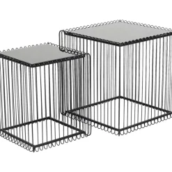 Beistelltisch Wire Square Schwarz (2/Set) 45X45Cm