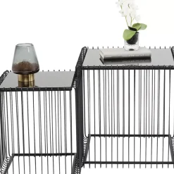 Beistelltisch Wire Square Schwarz (2/Set) 45X45Cm