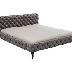 Bett Desire Velvet Silbergrau 160X200 Cm