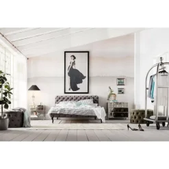 Bett Desire Velvet Silbergrau 180X200 Cm