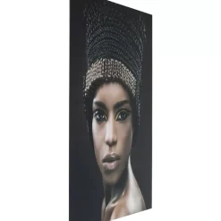 Bild Glas Royal Headdress Face 150X100Cm