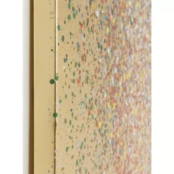 Bild Touched Flower Boat Gold Rot 80X100Cm