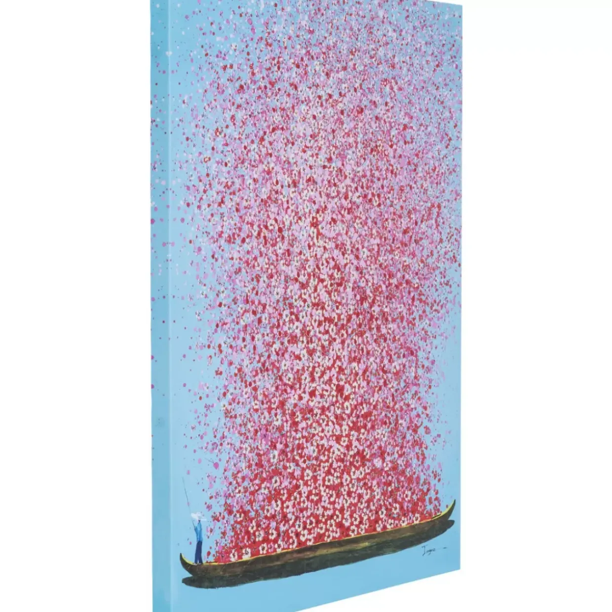 Bild Touched Flower Boat Blau Pink 80X100Cm