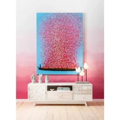 Bild Touched Flower Boat Blau Pink 80X100Cm