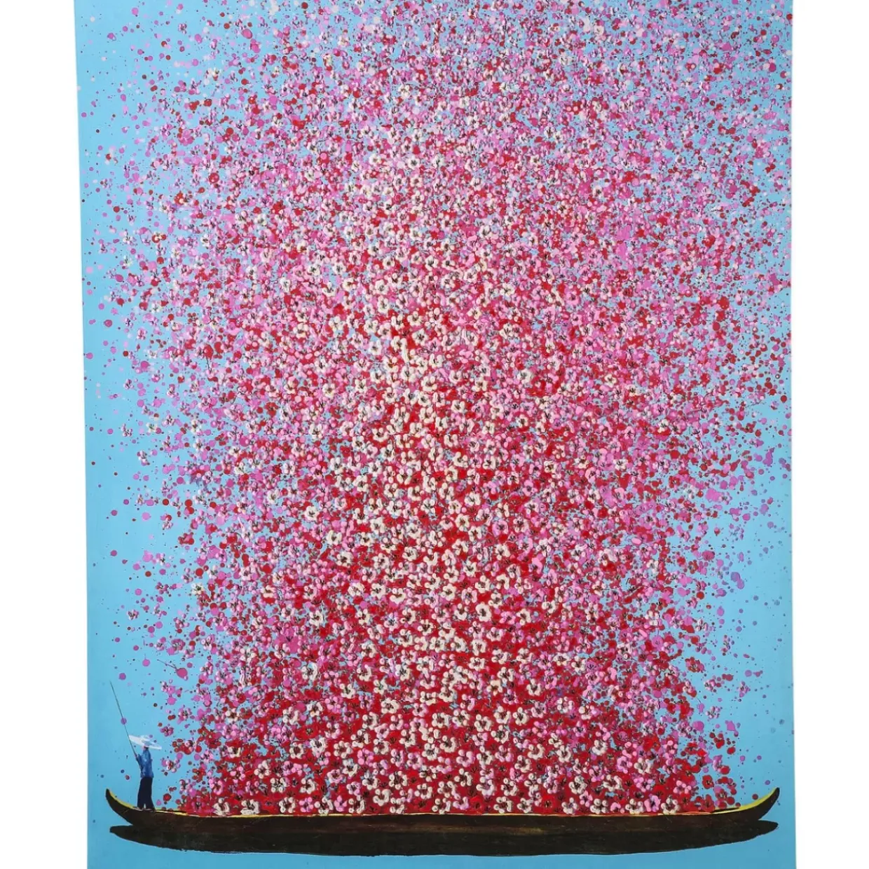 Bild Touched Flower Boat Blau Pink 160X120Cm