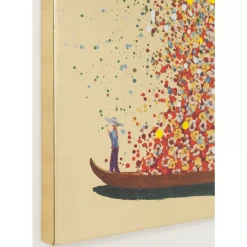 Bild Touched Flower Boat Gold Rot 120X160Cm
