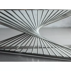 Couchtisch Laser Silber Klarglas 120X60