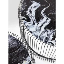 Couchtisch Wire Glas Marble Schwarz (2/Set)