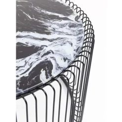 Couchtisch Wire Glas Marble Schwarz (2/Set)