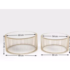 Couchtisch Wire Messing (2/Set)
