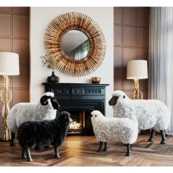 Deko Figur Bathilde Ram Weis 78Cm