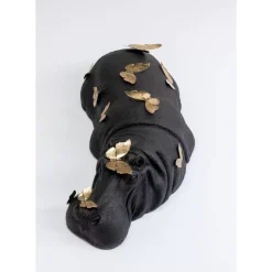 Deko Figur Hippo Butterflies 35Cm