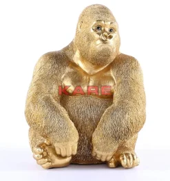 Deko Figur Monkey Gorilla Side Medium Gold