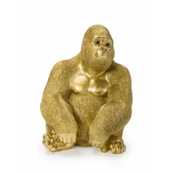 Deko Figur Monkey Gorilla Side Medium Gold