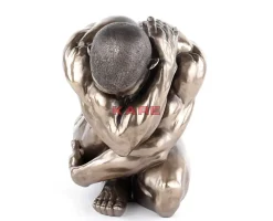 Deko Figur Nude Man Hug Bronze 54Cm