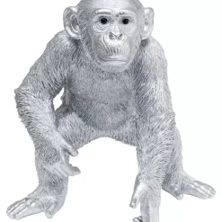 Deko Figur Playing Ape Silber 50