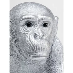 Deko Figur Playing Ape Silber 50