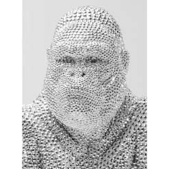 Deko Figur Shiny Gorilla Silber 46Cm