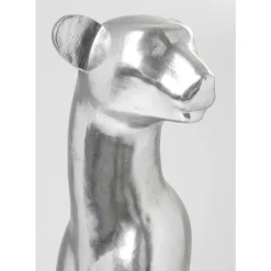 Deko Figur Sitting Leopard Silber 150Cm