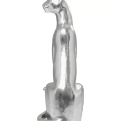 Deko Figur Sitting Leopard Silber 150Cm