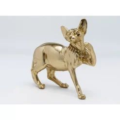 Deko Figur Standing Cat Audrey Gold 29Cm