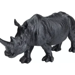 Deko Figur Walking Rhino Schwarz