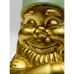 Deko Figur Zwerg Gold Grun 21Cm