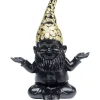 Deko Figur Zwerg Meditation Schwarz Gold 19
