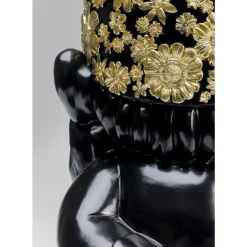 Deko Figur Zwerg Standing Schwarz Gold 61Cm