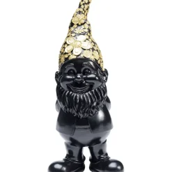 Deko Figur Zwerg Standing Schwarz Gold 30Cm