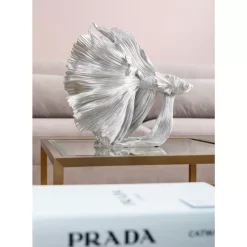 Deko Objekt Betta Fish Silber Klein