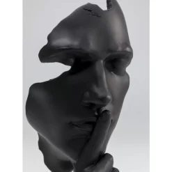 Deko Objekt Quiet Face Schwarz 31Cm