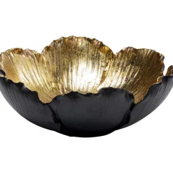 Deko Schale Flower Bloom Schwarz Gold O25Cm