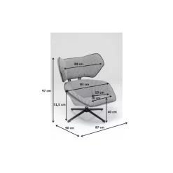 Drehsessel Toledo Schwarz Weiss