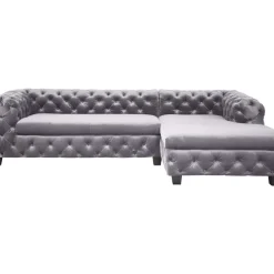 Ecksofa Desire Velvet Silbergrau R