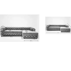 Ecksofa Desire Velvet Silbergrau R