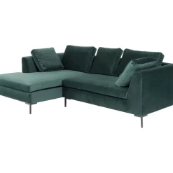 Ecksofa Gianni Small Velvet Dunkelgrun Links