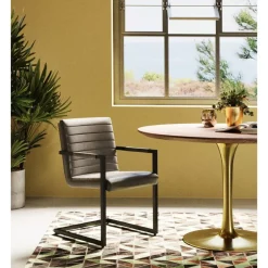 Freischwinger Lola Leder Grau