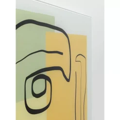 Glasbild Art Face Pastell 100X100Cm