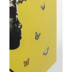 Glasbild Bouquet Beauty Gelb 100X100Cm