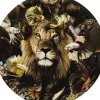 Glasbild Curious Lion O100Cm