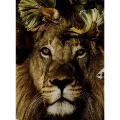 Glasbild Curious Lion O100Cm